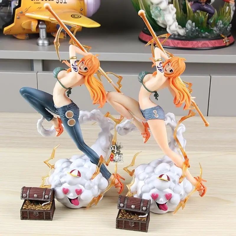 Action Figure One Piece Nami Zeus Tongkat Petir