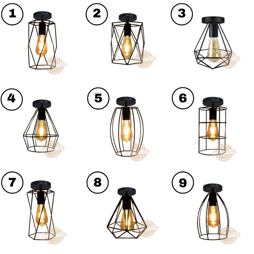 Kap lampu hias tempel ke plafon minimalis lampu plafon airustic