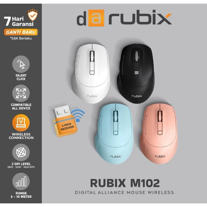 Mouse wireless Rubix M102