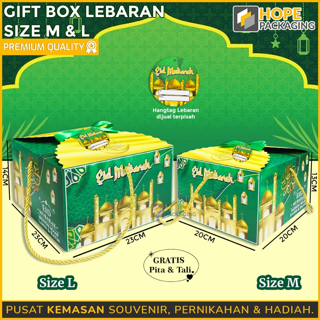

Kotak Gift Box Hampers Lebaran + Pita / Hampers Idul Fitri / Kotak Lebaran / Kotak Kue Toples Lebaran / Box Kado / Gift Box Souvenir Kue Kering / Kotak Hadiah Lebaran