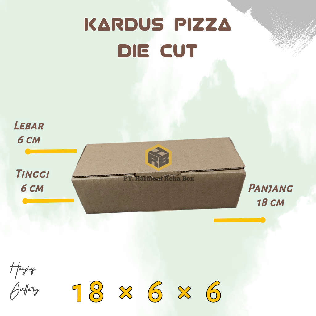 

Kardus packing/Box pizza die cut polos luar dalam ukuran 18x6x6 cm