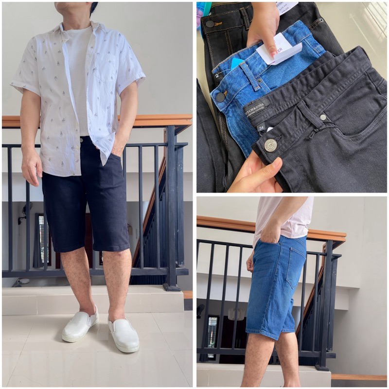 BRANDED SHORTS MEN JEANS - CELANA JEANS PRIA