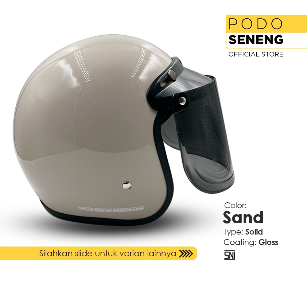 Podo Seneng - Helm Bogo Polos / Helm Bogo Dewasa / Helm Dewasa Warna Unik Lucu SNI