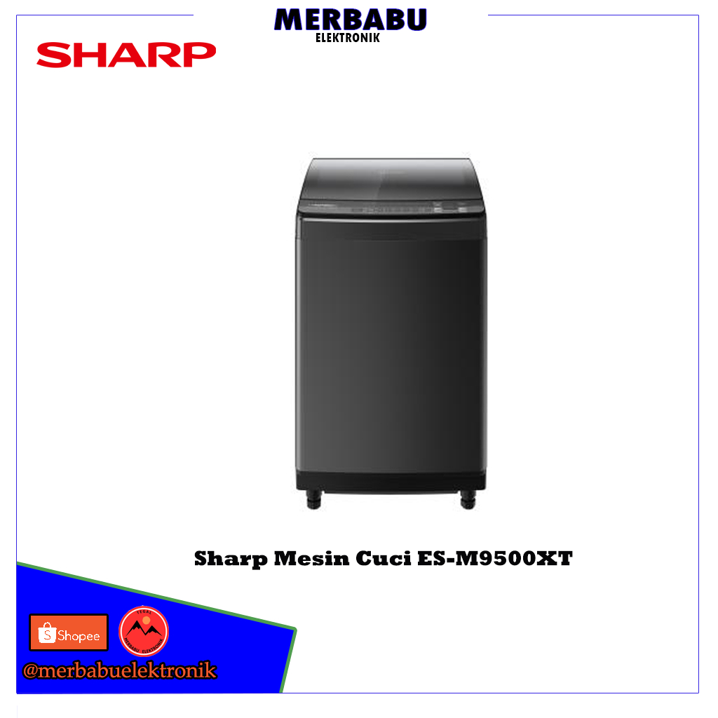 Sharp Mesin Cuci 1 Tabung Top Loading 9.5Kg ES M9500XT Smart Inverter