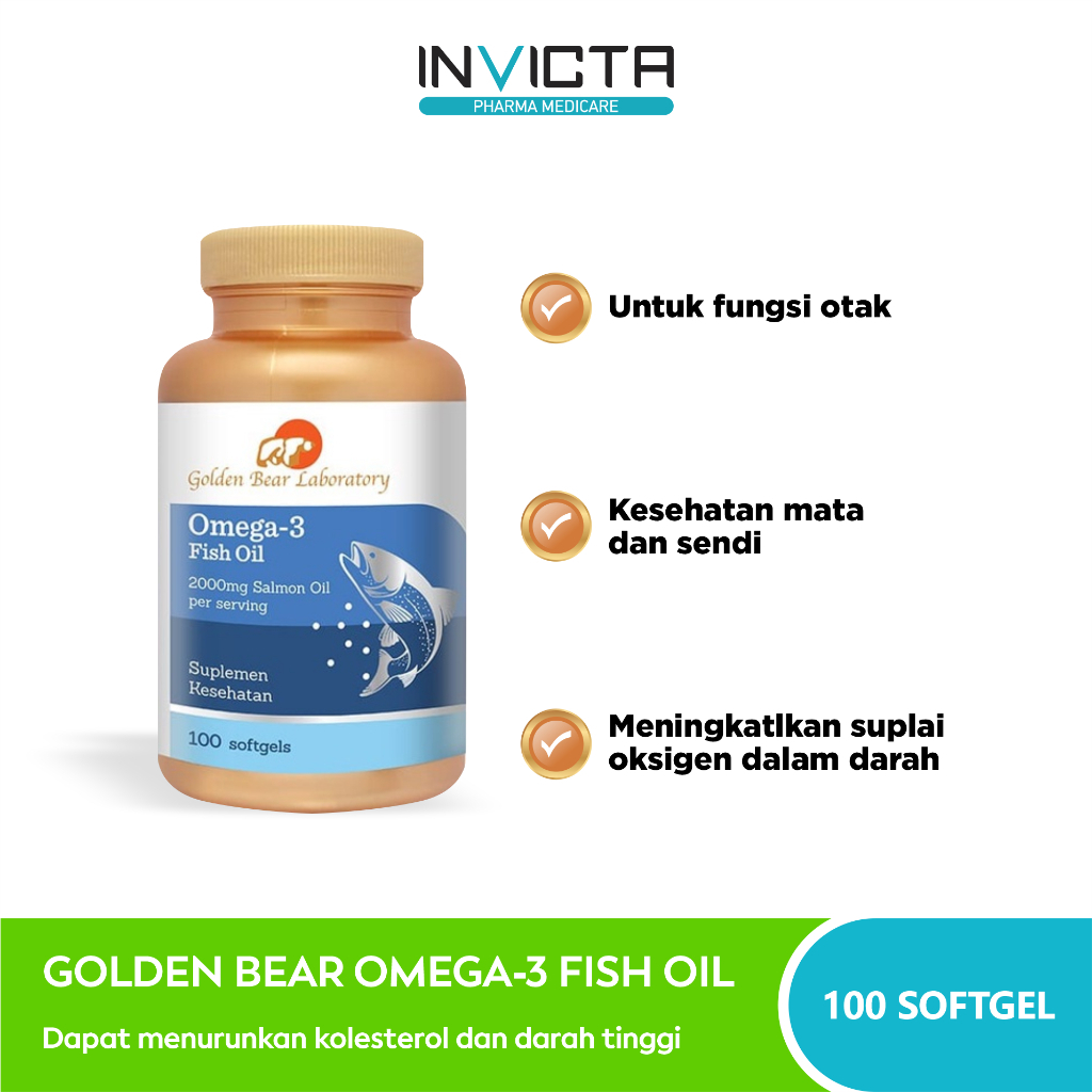 Golden Bear Salmon Omega 3 Fish Oil - 100 Softgels