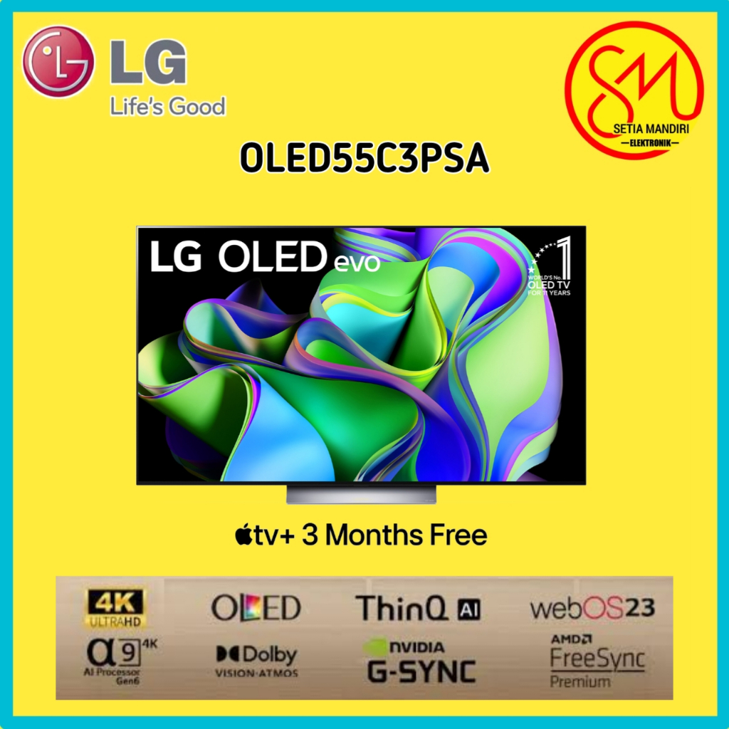 LG Smart TV OLED 55 Inch EVO C3 120Hz 4K NVIDIA G-SYNK AMD FreeSync Dolby Vision OLED55C3PSA