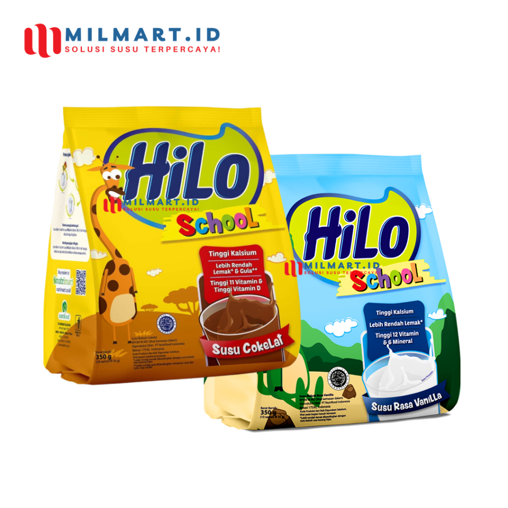 

HILO SCHOOL GUSSET VANILA/COKELAT 35 G X 10'S SUSU HILO SACHET SUSU BUBUK CHOCOLATE