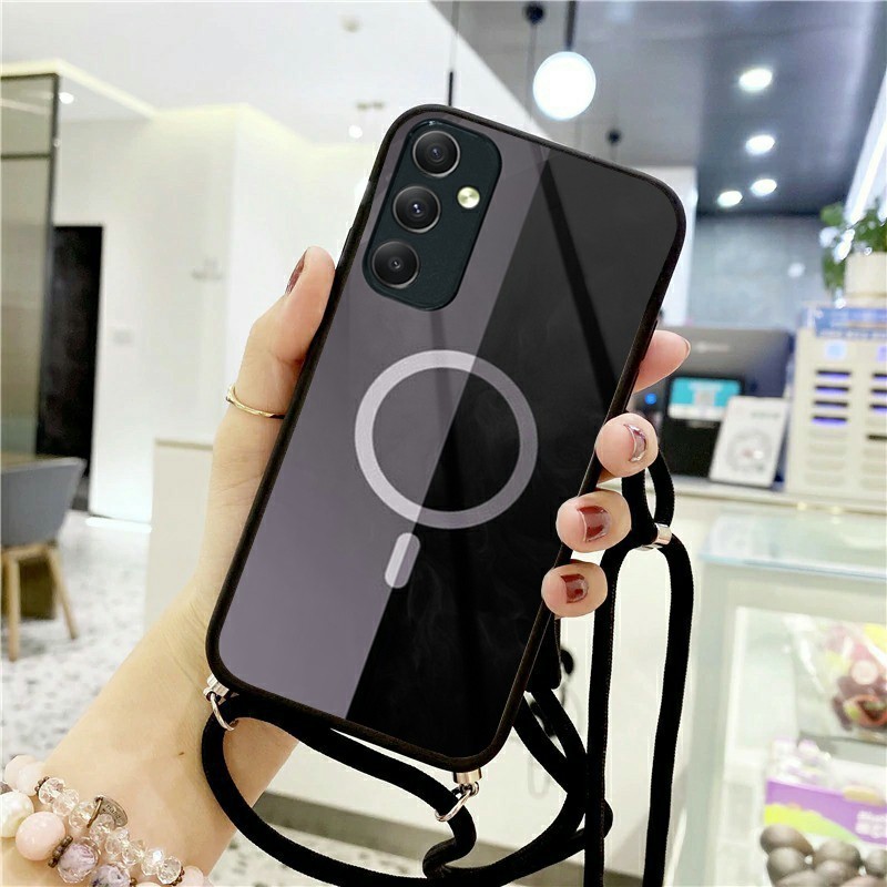 Softcase Kaca + Tali [K13] Case Samsung A35 A55 2024 Terbaru - Case Hp Motif Mewah Samsung A35 A55 T