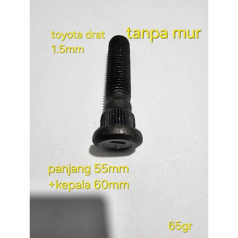 Baut roda Toyota kijang 4k 5k 7k  Avanza Hilux Innova Fortuner panjang 6cm tanpa mur