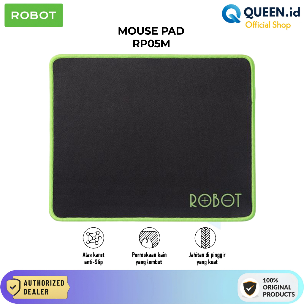 Robot RP05-M Mousepad Gaming - Alas Karet Anti Slip Mouse Pad 21x25 Cm
