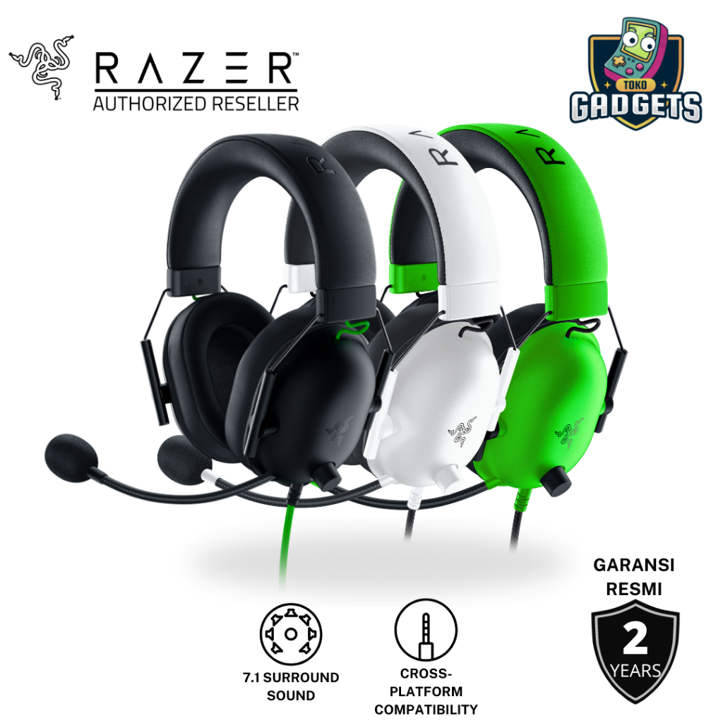 Headset Gaming Premium Wired Esports Black/White/Green Razer Blackshark V2 X