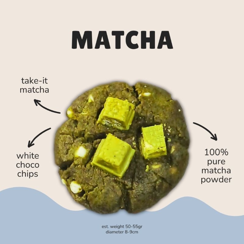 

soft baked cookies matcha