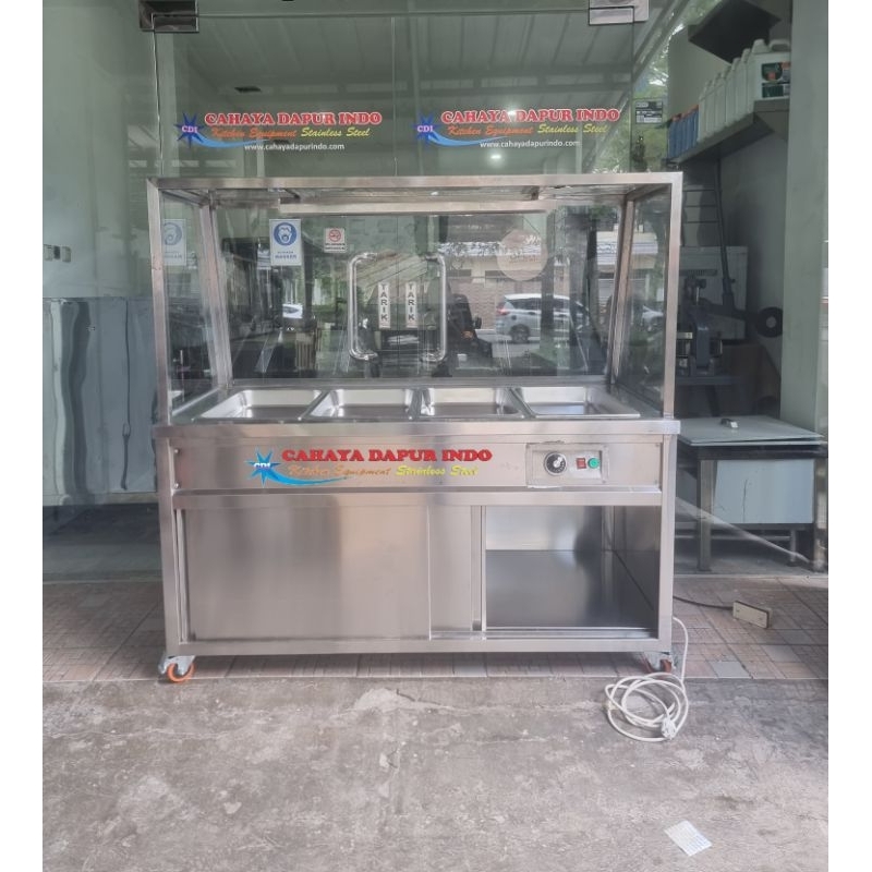 BAIN MARIE / FOOD WARMER / PENGHANGAT MAKANAN / PENGHANGAT LAUT / ETALASE MAKANAN / ETALASE LAUK MAT