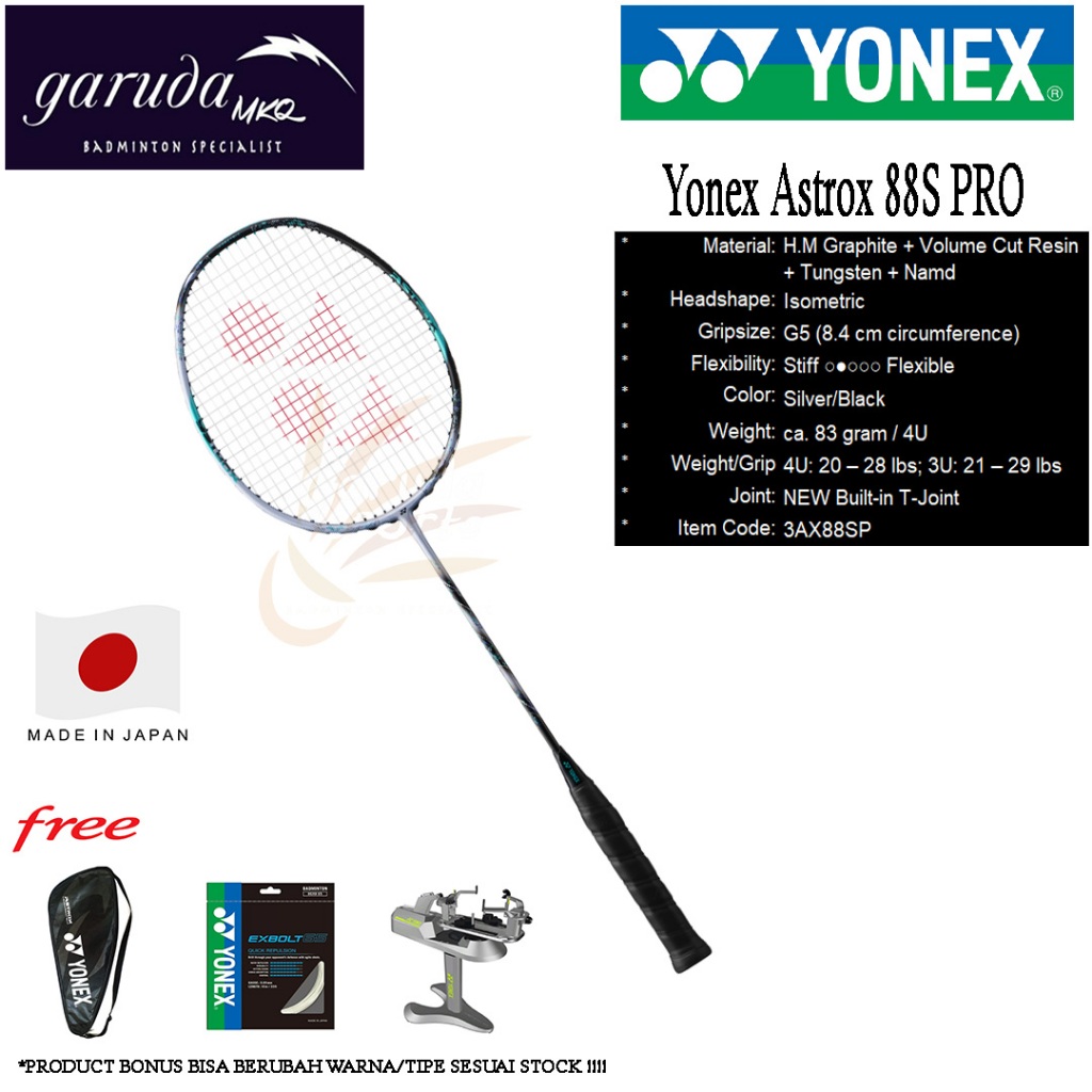 Raket Badminton Yonex Astrox 88S PRO Silver Black / ASTROX 88 S Pro / 3AX88S-P