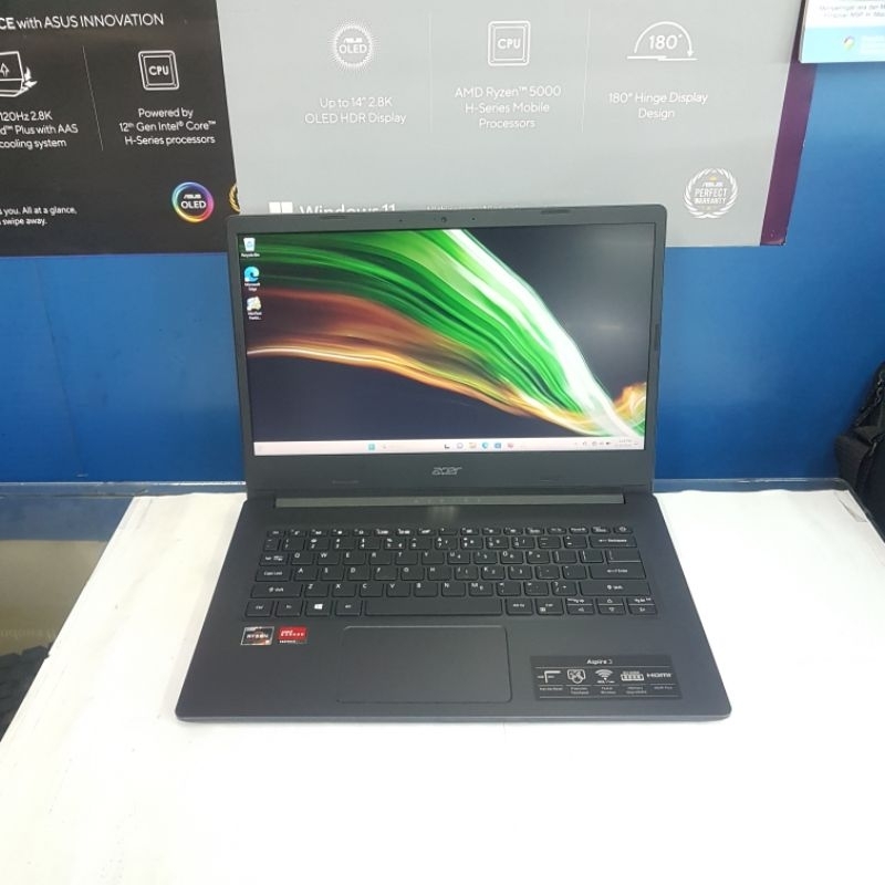 Acer Aspire 3 A314-22 Ryzen 3-3250U SSD-256GB Ram-4GB 14inchi Mulus