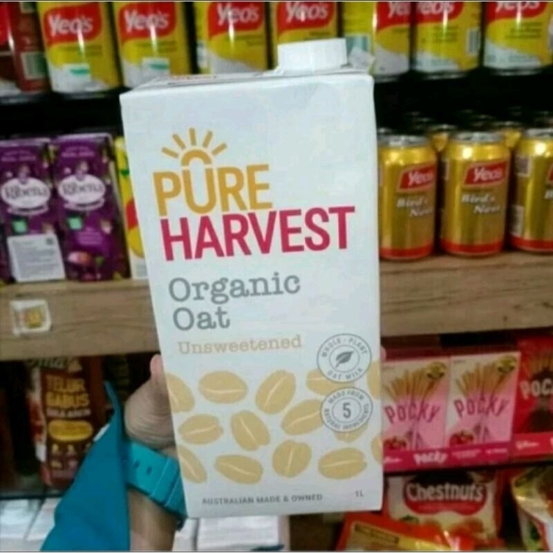 

pure harvest organic oat milk unsweetened 1L susu oat australia sehat