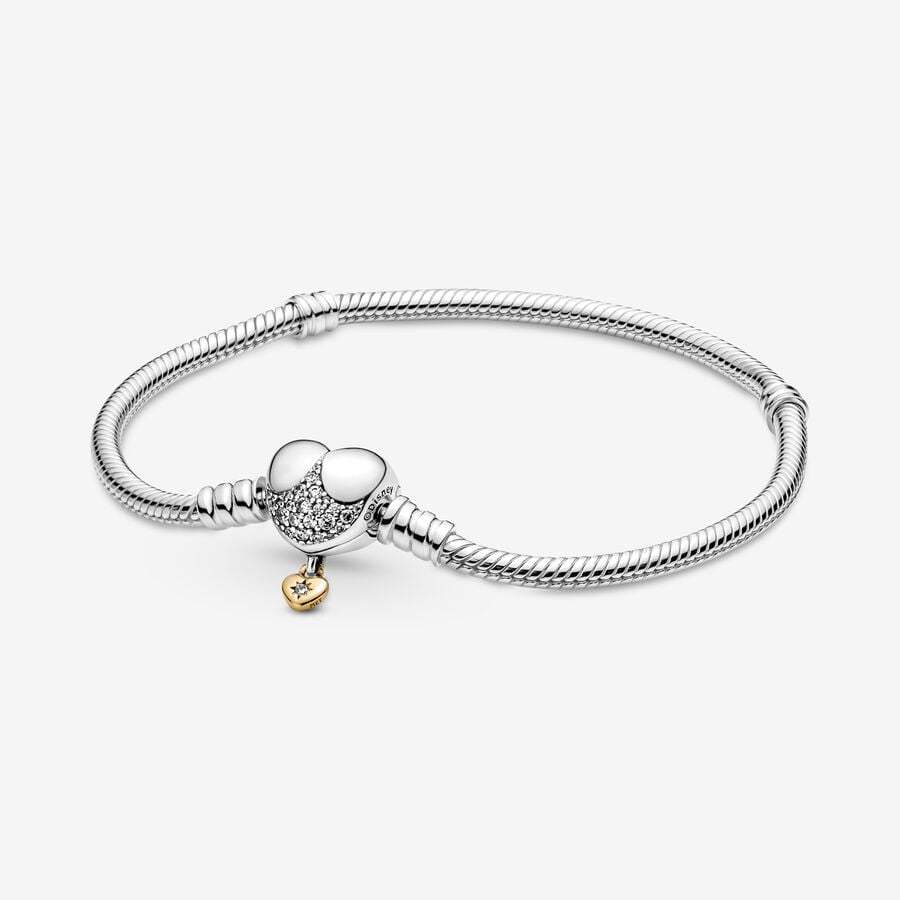 Pandora Disney Princess Pandora Moments Heart Snake Chain Bracelet