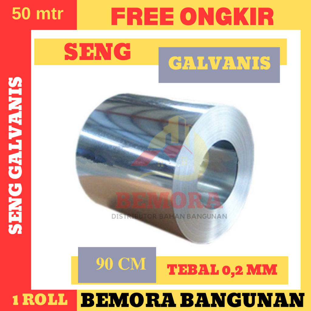 Seng Talang Galvanis 90 Cm (0.2) / Seng Plat Galvanis (Free Ongkir)