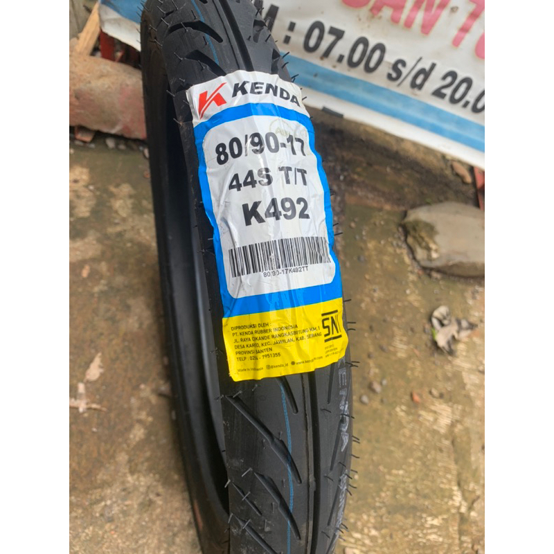 BAN KENDA K492 80/90-17 TUBE TYPE. BAN SEPEDA MOTOR KENDA RACING