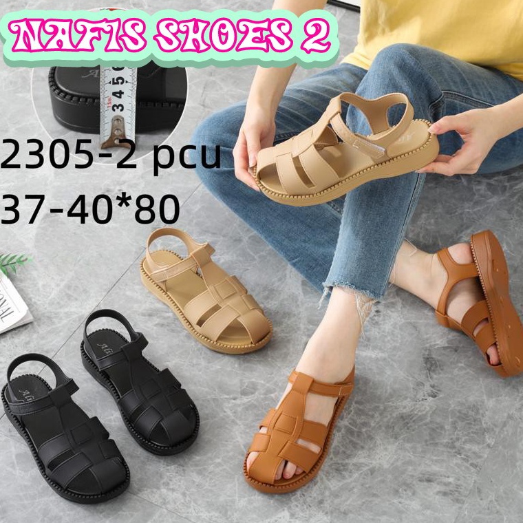 Trend Terbaru Sandal Wanita TerbaruSepatu Sandal Jelly Alina 2352Slip on Karet Kekinian