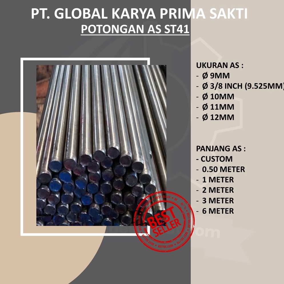 Sale Besi As ST41 Diameter 12mm x 1 Meter