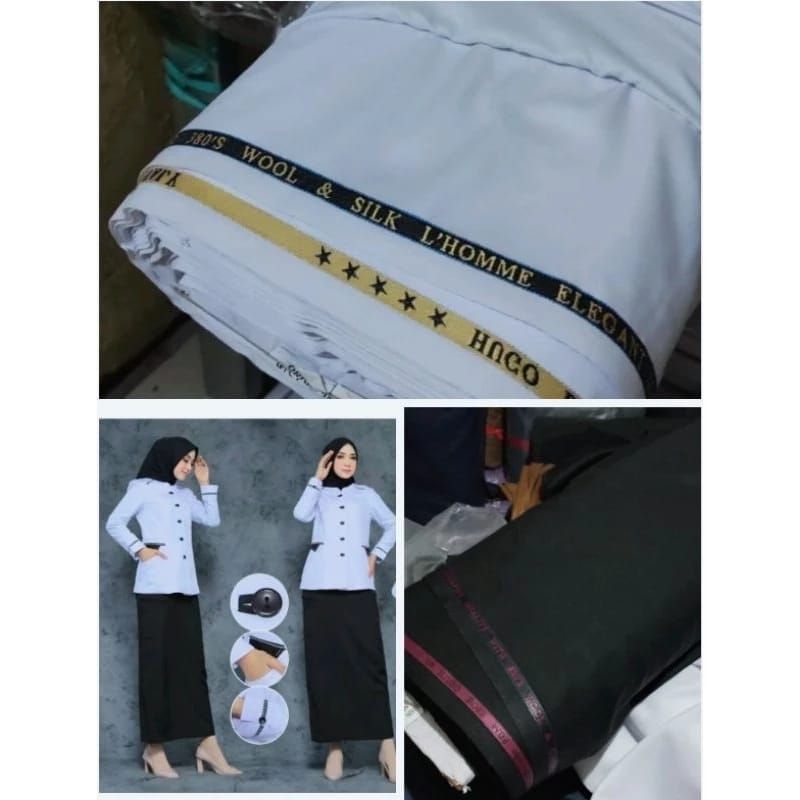 Kain Bahan Seragam Setelan Hitam Putih Kain Seragam ASN PDH PNS Kedokteran Dan Perawat