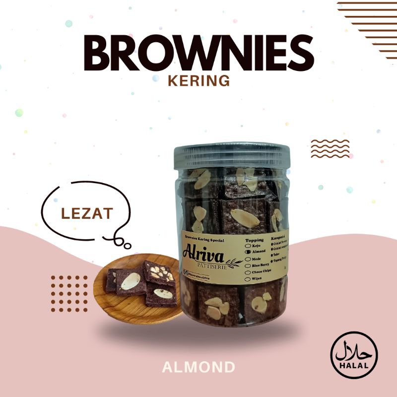 

Brownies Kering Toples Tabung ( Almond ) | Alriva Brownies