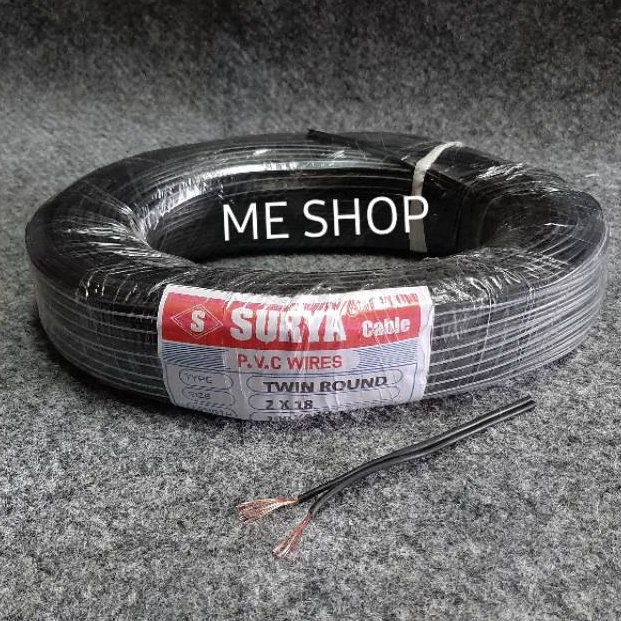 BEST SELLER Kabel Serabut 2x18 hitam putih 1yard kabel listrik serabut
