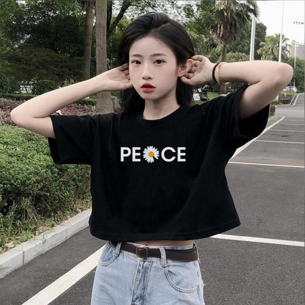 KAOS CROP TOP OVERSIZE /CROP TOP KOREA/CROP WANITA TERBARU/CROP MOTIF GAMBAR/CROP TEE