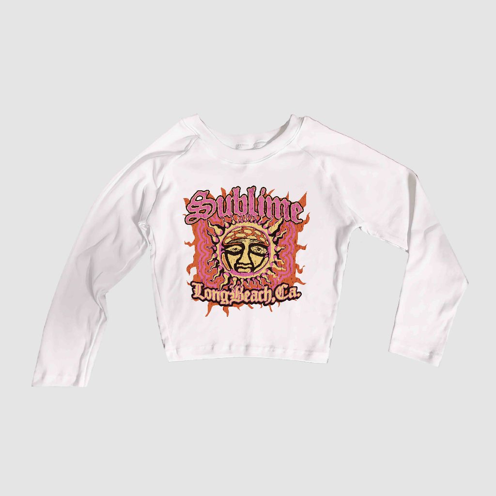 baby tee Long Sleeve Sublime band style y2k crop tee