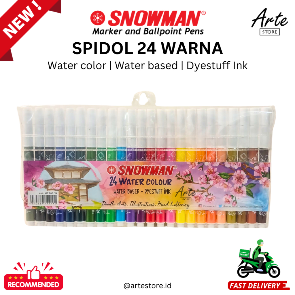 

Spidol Snowman Water Color Marker 12 / 24 Warna