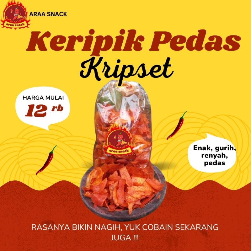 

Kripset Keripik Pedas Araa Snack 250 Gram