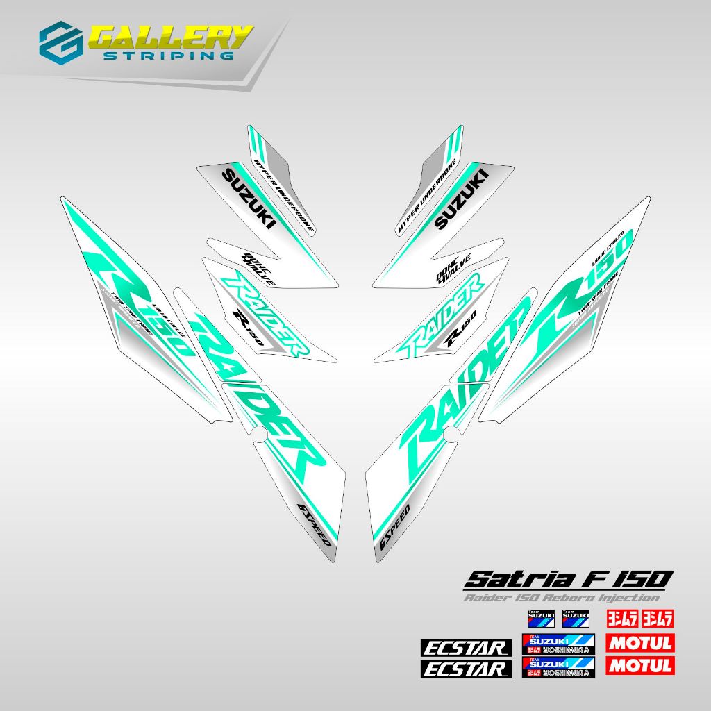 Striping Satria Fu F 150 Fi Motif 12 Stiker Satria Fu F 150 Fi Led Raider Sticker Suzuki Satria Stoc