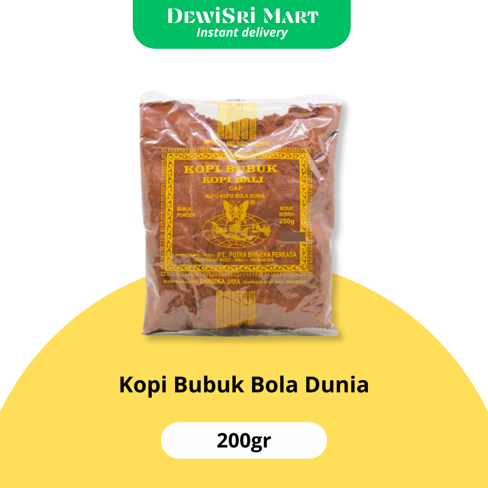 

Kopi bubuk kupu kupu BOLA DUNIA 200GR - Dewi Sri Mart