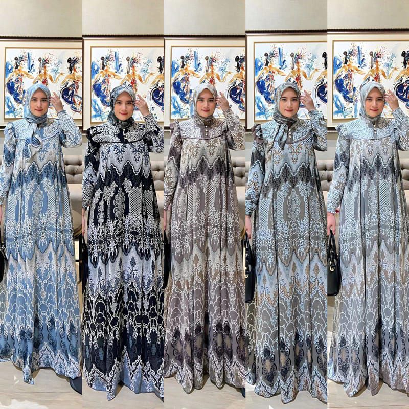 KHADIJAH SERIES BY SYAFEERA (READY STOCK) /DRESS MOTIF CERUTY SET KHIMAR BY SYAFEERA