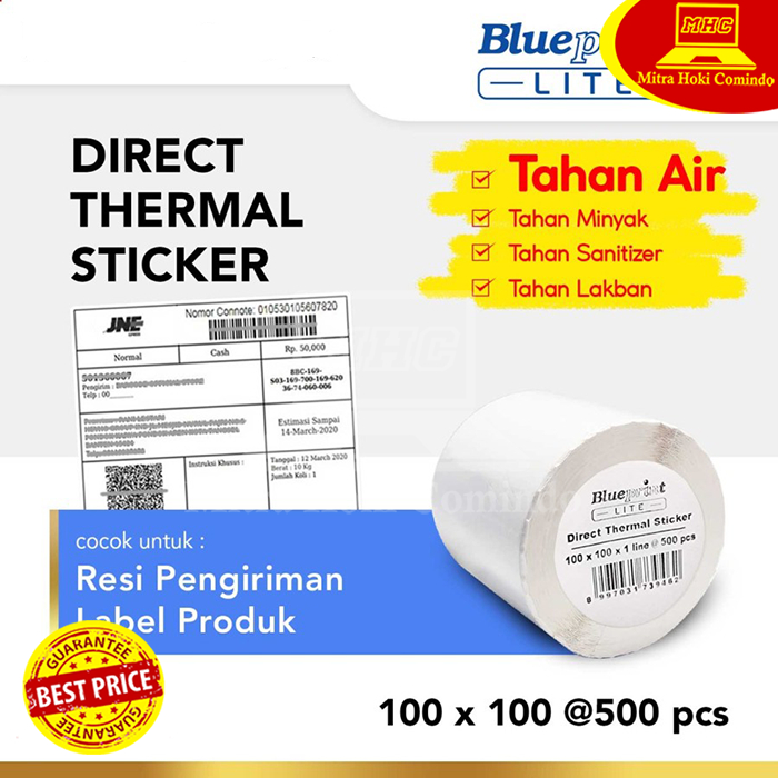 

Kertas Stiker Label Resi OLShop Anti Luntur Blueprint Lite 100 x 100