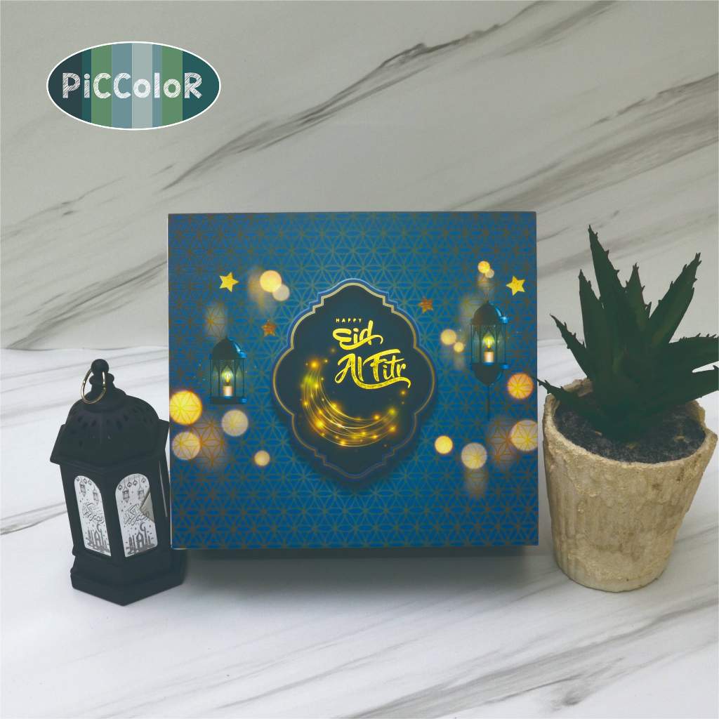 

HAMPERS BOX LEBARAN / KOTAK HAMPERS IDUL FITRI / BIRU UK. 19x17,5x7,2 cm