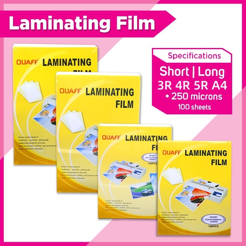 

Plastik Laminating Film 3R // 4R // 5R // A4 // Panjang // Ukuran pendek 100pcs per bungkus || 250micron