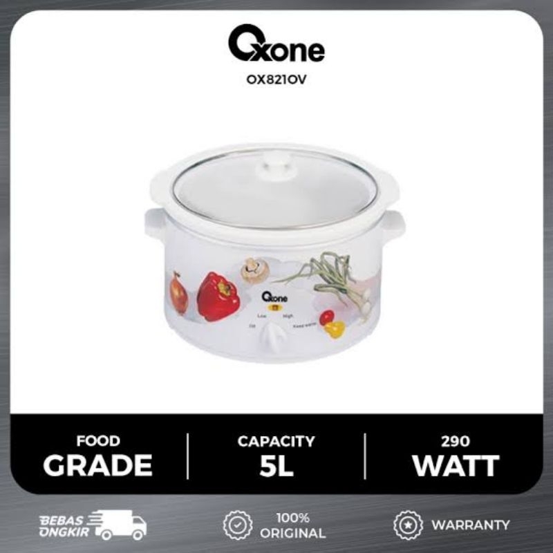 SLOW COOKER OXONE OX821OV SLOWCOOKER COOK OX 821OV OX821 821 OV 290 WATT 5 LITER 5L 5LITRR ALAT MASA