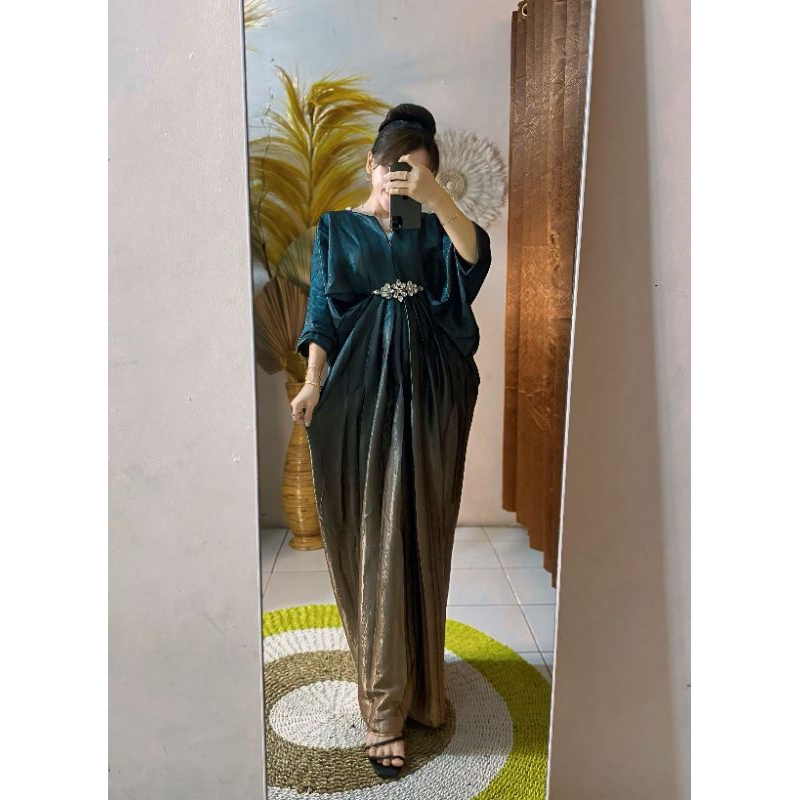 Kaftan Naura || Kaftan Gradasi 2 Tone || Kaftan Lebaran