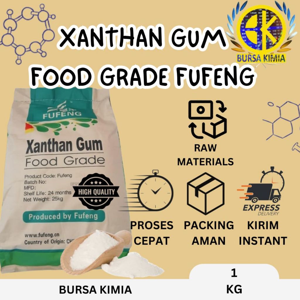 

XHANTAN GUM FOOD GRADE FUFENG 1KG / Xanthan Gum Pengental Asli Fufeng 100% Pure FOOD GRADE