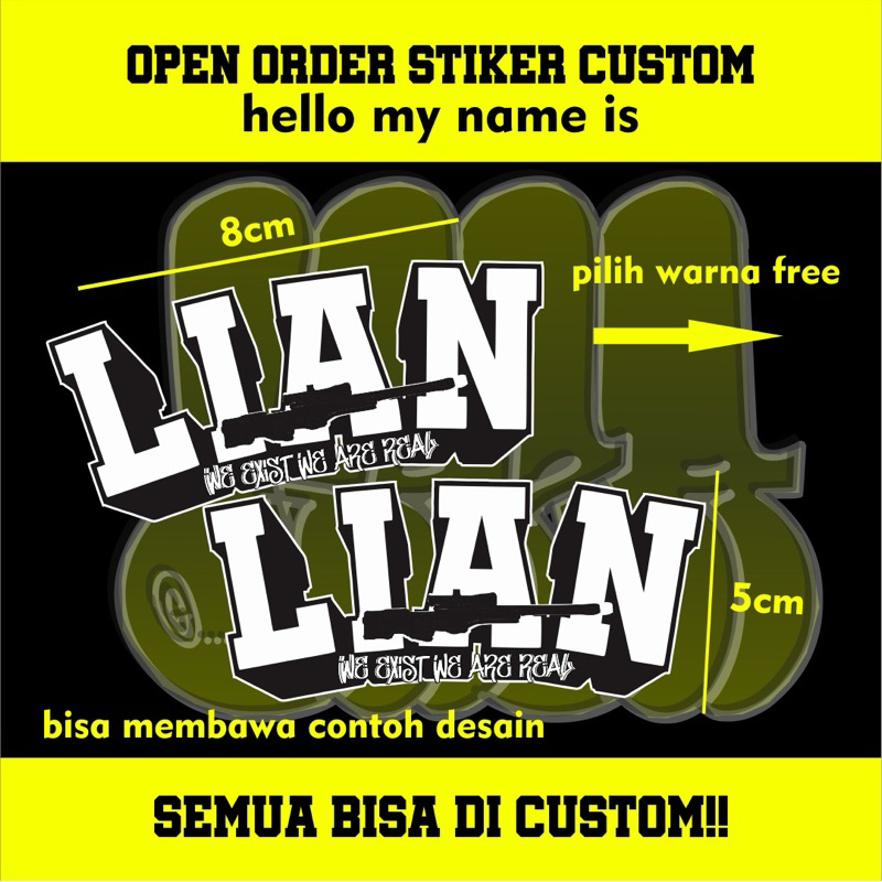 

STIKER CUSTOM BASK BY LIAN semua bisa di ganti