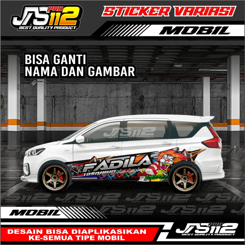 DECAL STICKER MOBIL ERTIGA, SIGRA, AVANZA, DATSUN / STIKER MOBIL / VARIASI STIKER MOBIL / SETRIPING 