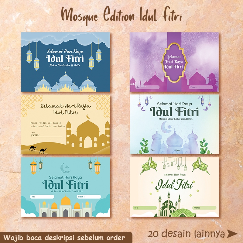 KARTU/STIKER/HANGTAG UCAPAN LEBARAN IDUL FITRI MOSQUE EDITION GREETING CARD