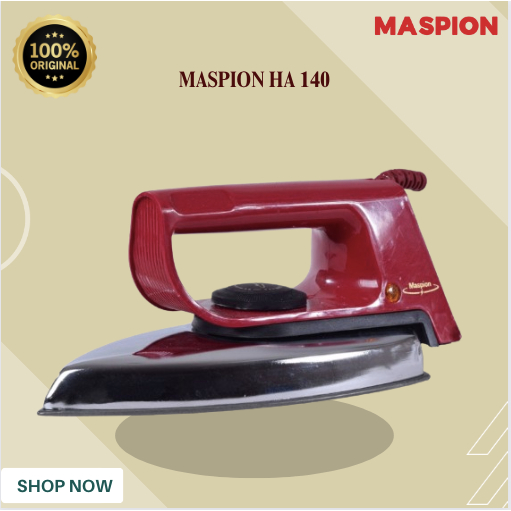 SETRIKA MASPION HA 140 DRY IRON/HA-140/HA 140/HA140/MASPION SETRIKA LISTRIK/ BERGARANSI ORIGINAL