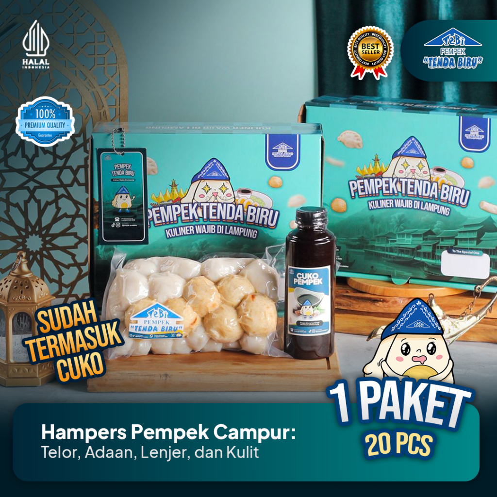 

Pempek Tenda Biru | Paket Hampers - 20 Pempek Kecil + Cuko - Oleh oleh Lampung