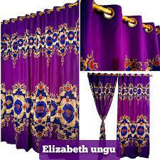Gorden jendela mewah tirai elizabeth ungu / gorden pintu kamar