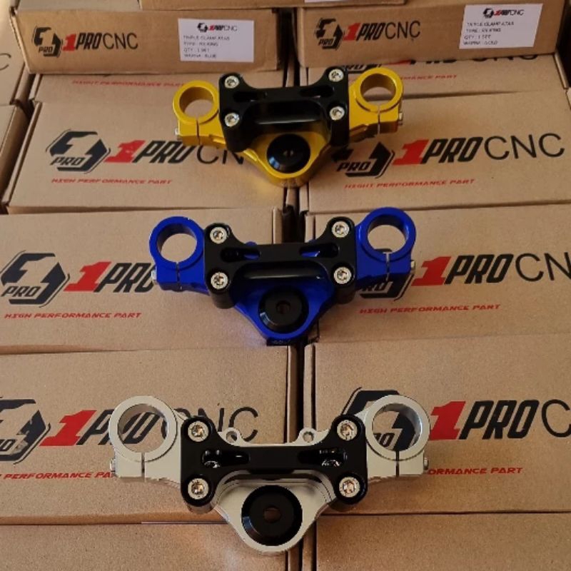 TRIPLE CLAMP RX KING ALUMUNIUM CNC/SEGITIGA ATAS CNC RX KING PRO1 RACING