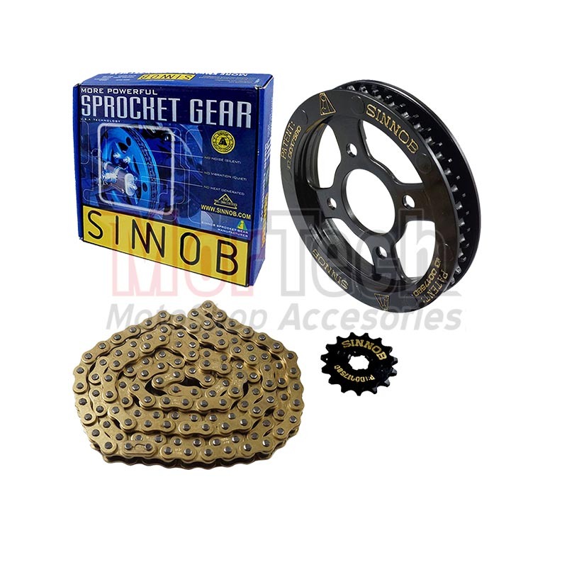 Sinnob Premium Chain Kit Gear Gir Set Rantai Rante Motor All New CB150R CB 150 R New Hitam