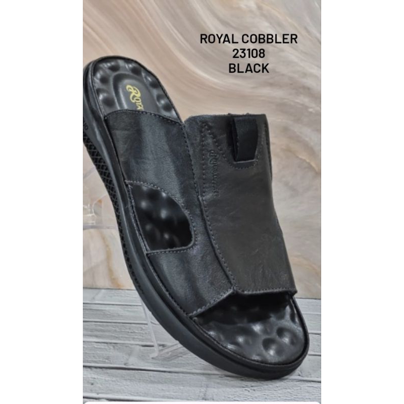 sandal pria bahan kulit asli tapak lentur / elastis ROYAL COBBLER
